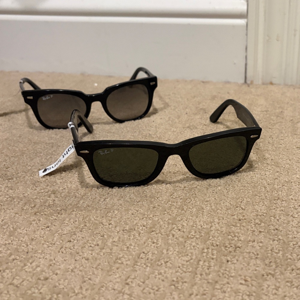 Ray-Ban Black and Green Sunglasses